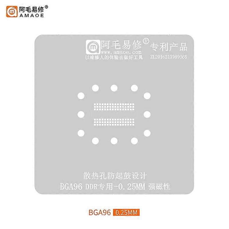 Amaoe DDR BGA96 BGA Reballing Stencil Kit for LCD Smart TV Set DDR2 3 4 Positioning Plate with Magnetic Base Repair