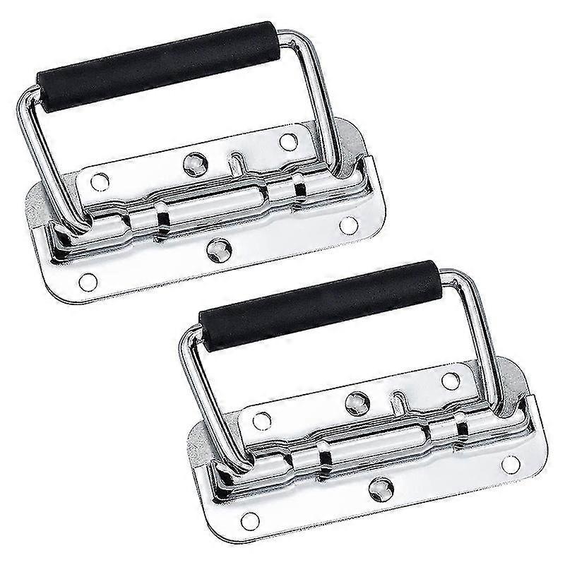 2pcs 304 Stainless Steel Spring Handle Prop Box Tool Aluminum Box Handle Activity Handle Folding In