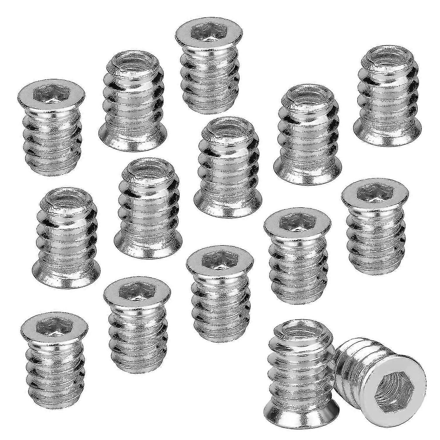 100pcs Wood Threaded Insert Hex Nut M6 X 15mm Zinc Alloy Screw Insert Threaded Socket Head Screw M6 Wood Insert For Furniture Chairs Wooden Beds
