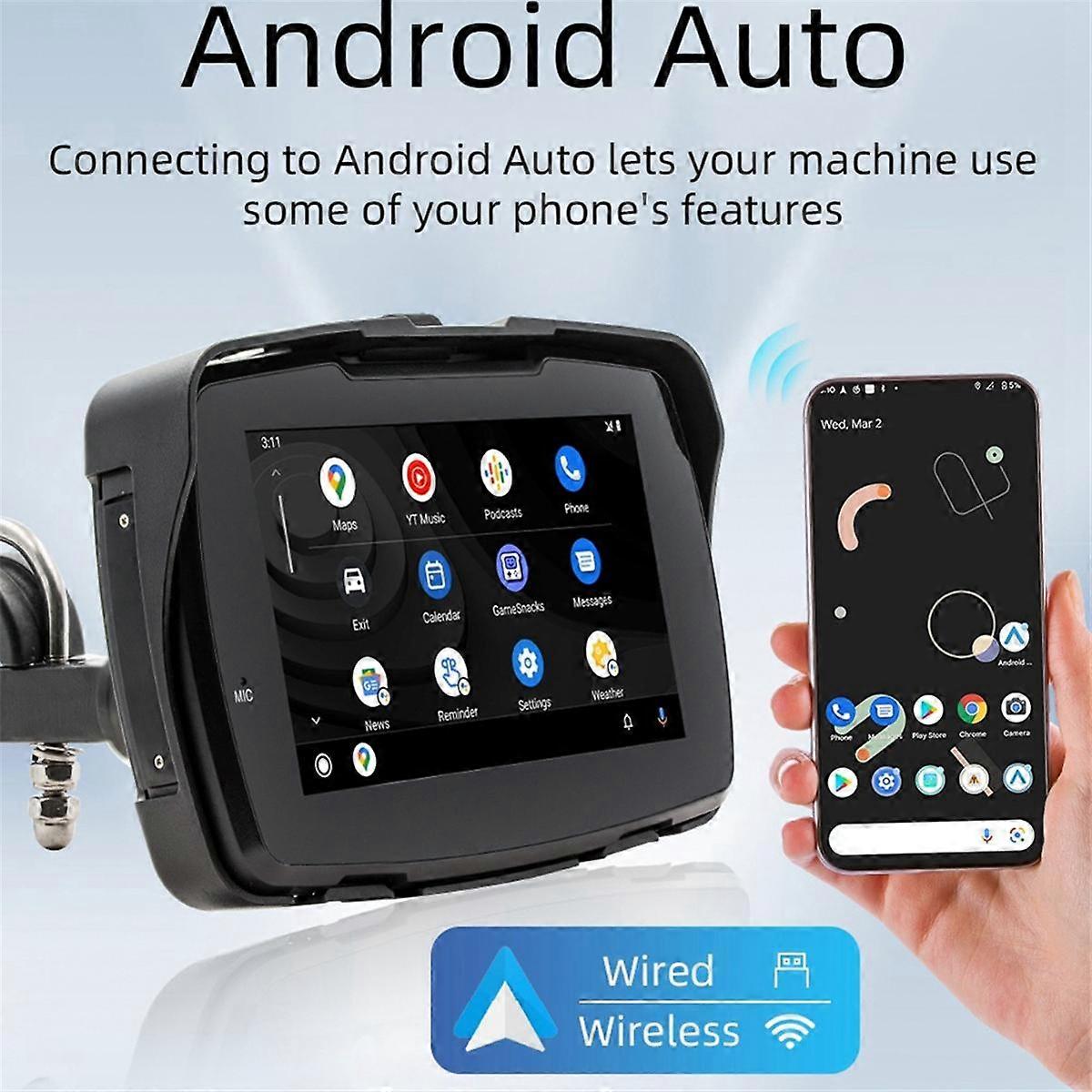 Motocicleta GPS Navigation IP65 Impermeabil Wireless Carplay Android Auto Display 5 inch Bluetooth Portable Screen