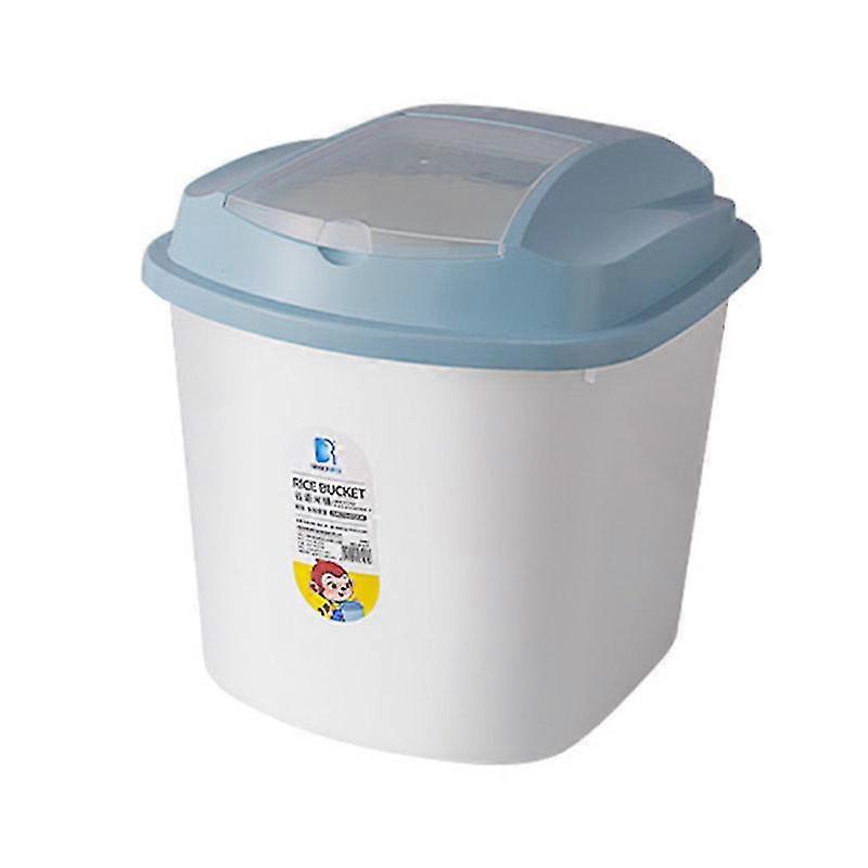 1pc plastic moistureproof sealed rice storage box home kitchen rice jar  (blue)