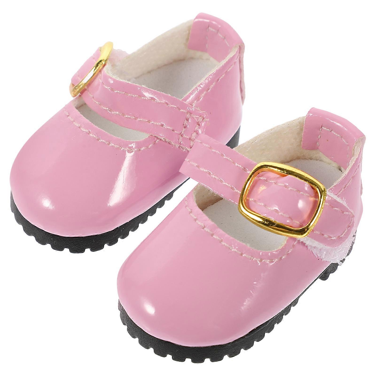 1ペアの女の子人形革靴人形装飾靴人形ドレスシューズドレスアップのための靴