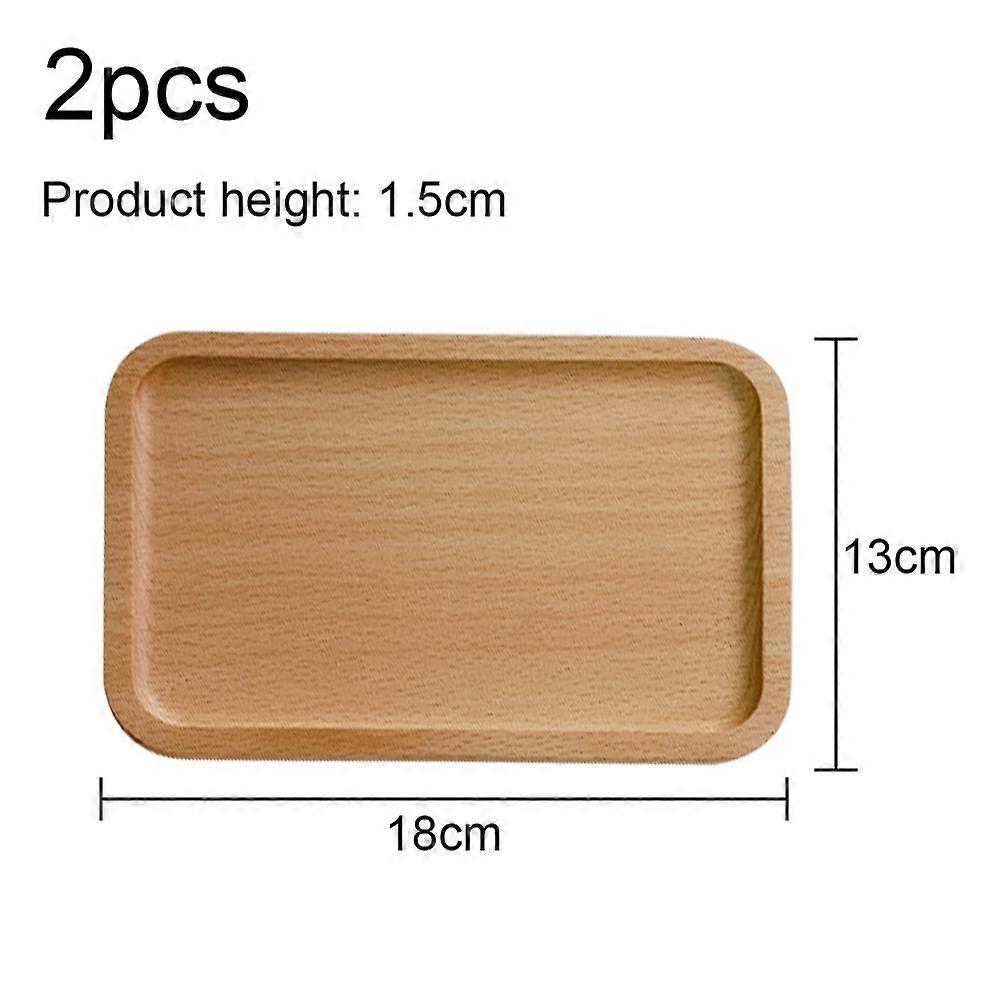2Pcs Wooden Tray Solid Wood Serving Tray Bathroom Tray Rectangle Small ...