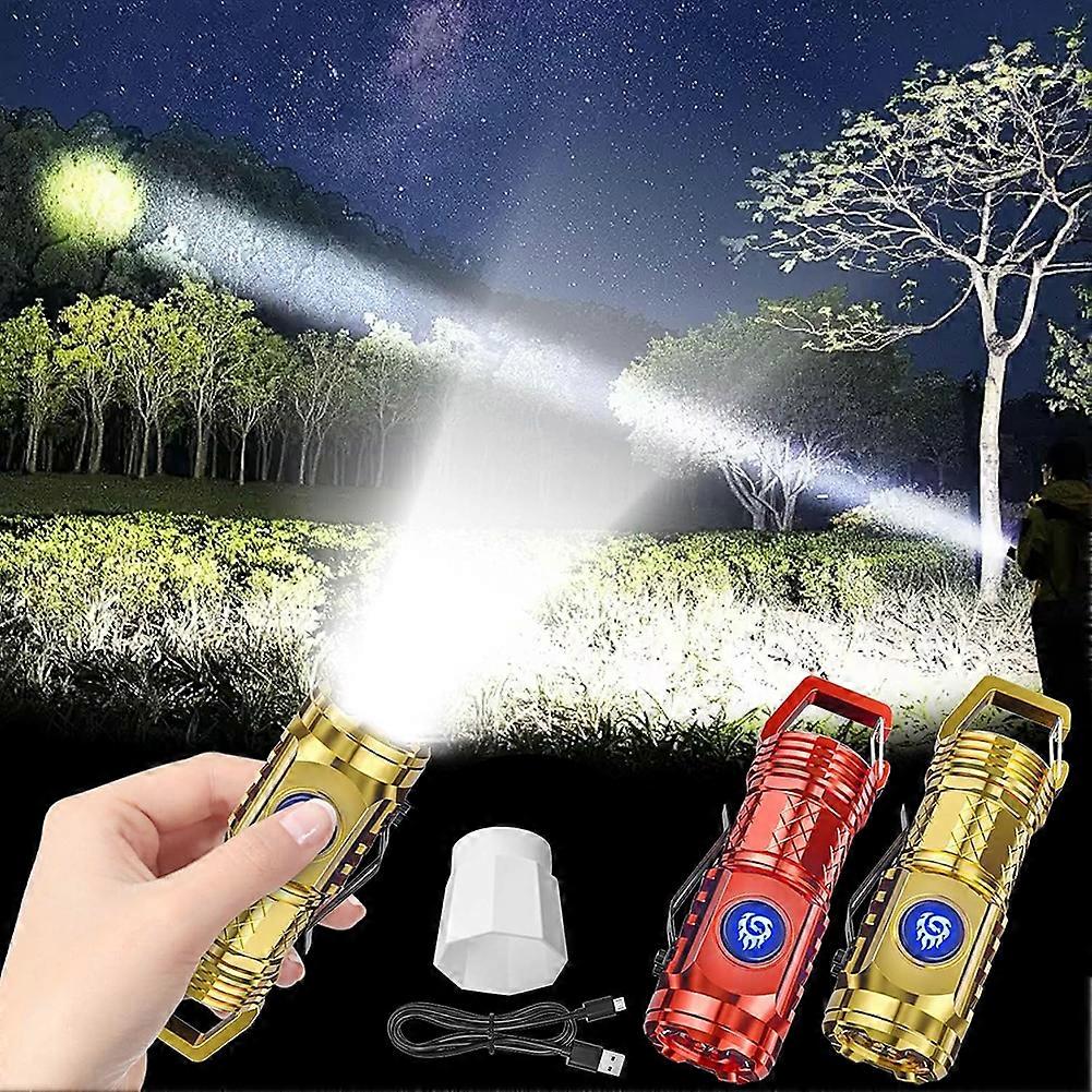 Powerful 3 Led Flashlight Mini-Torch Waterproof Handheld Flash Light Rechargeable Strong Light Lamp for Emergency