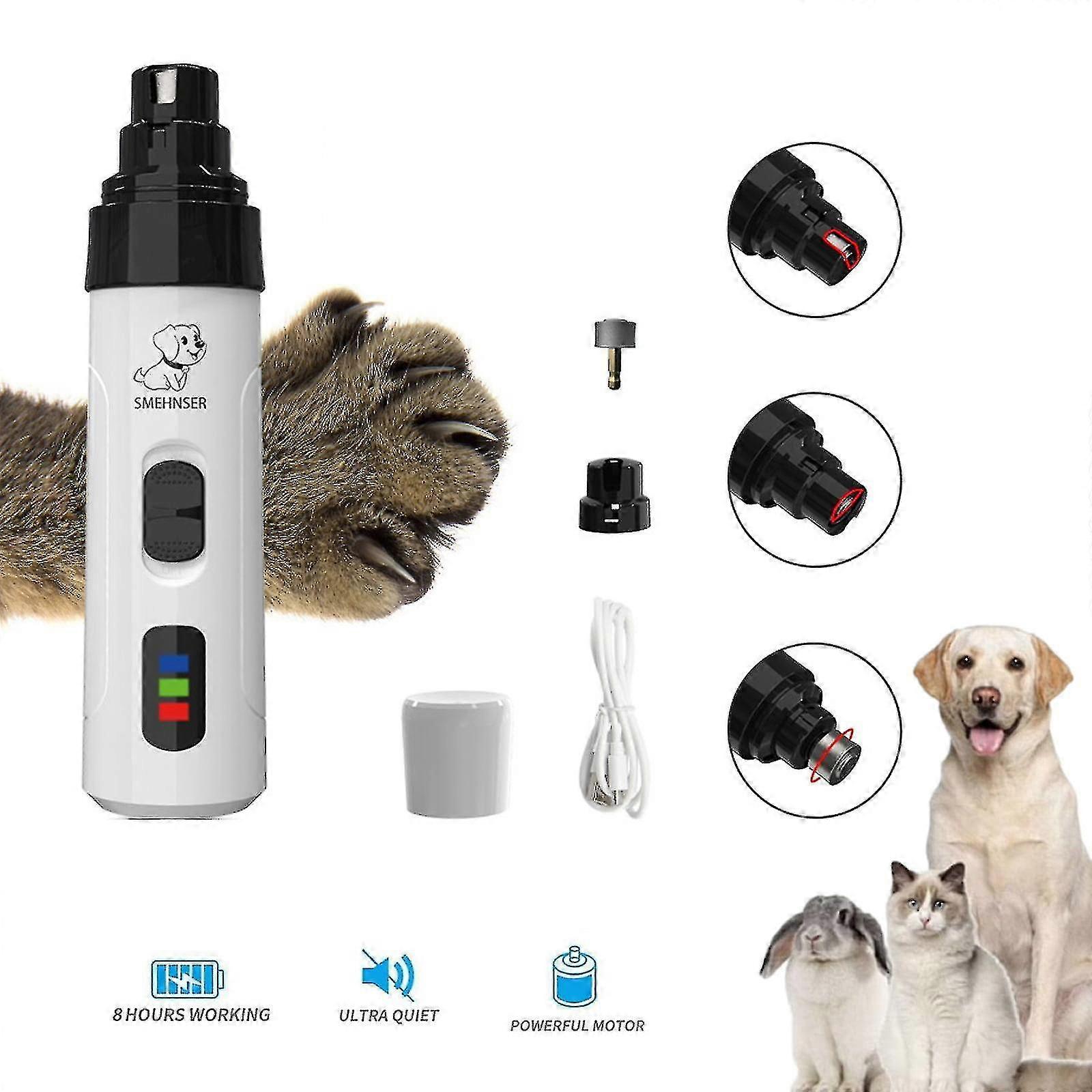 الكلب مسمار طاحونة ، ترقية سوبر هادئة غير مؤلمة الحيوانات الأليفة أدوات الاستمالة الأظافر ، 2 سرعة قابلة لإعادة الشحن الحيوانات الأليفة مسمار المتقلب للقطط الكلاب الصغيرة المتوسطة الكبيرة