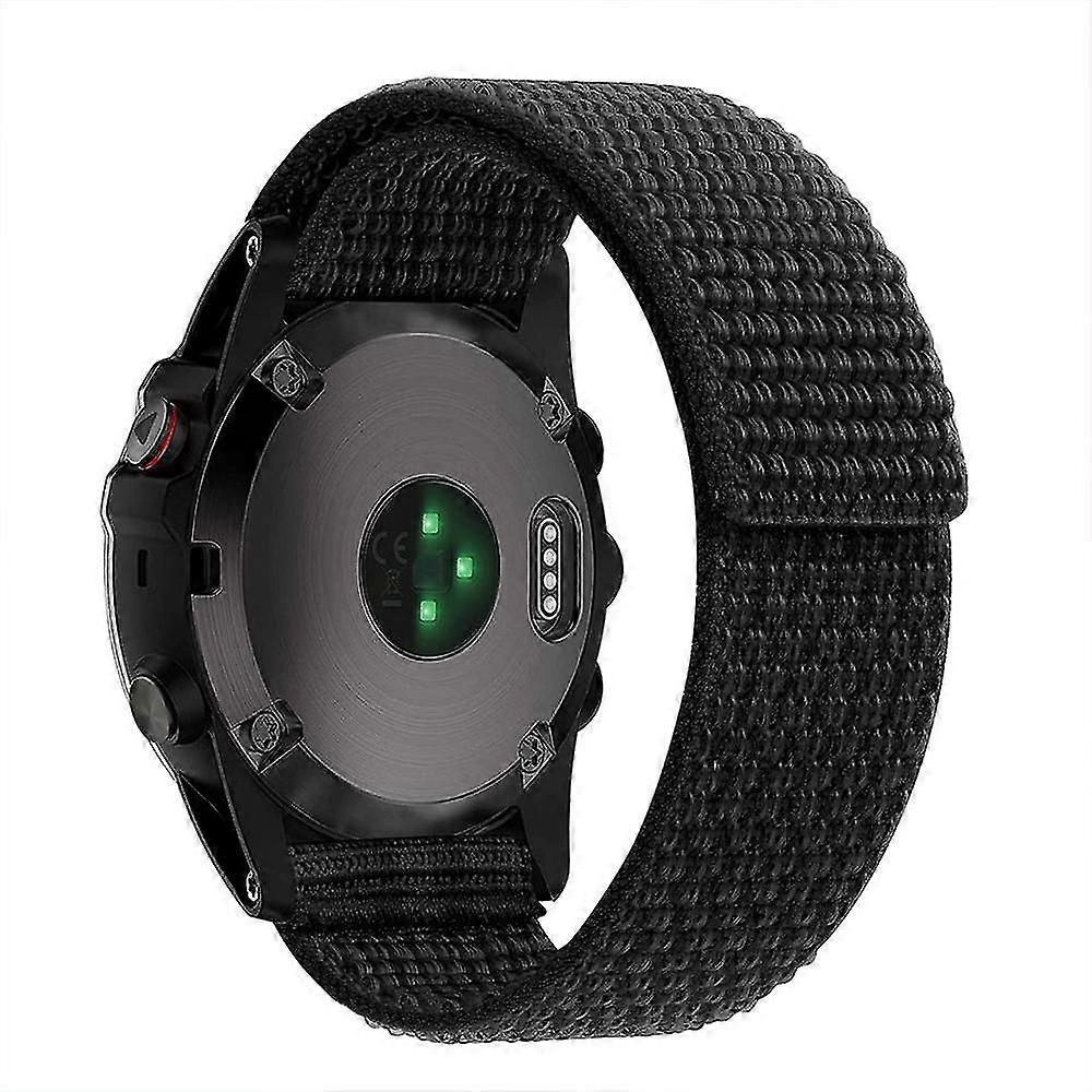 For Garmin Forerunner 965/955/945/935 Adjustable Watch Strap Stitching Nylon Loop Wrist Band-black