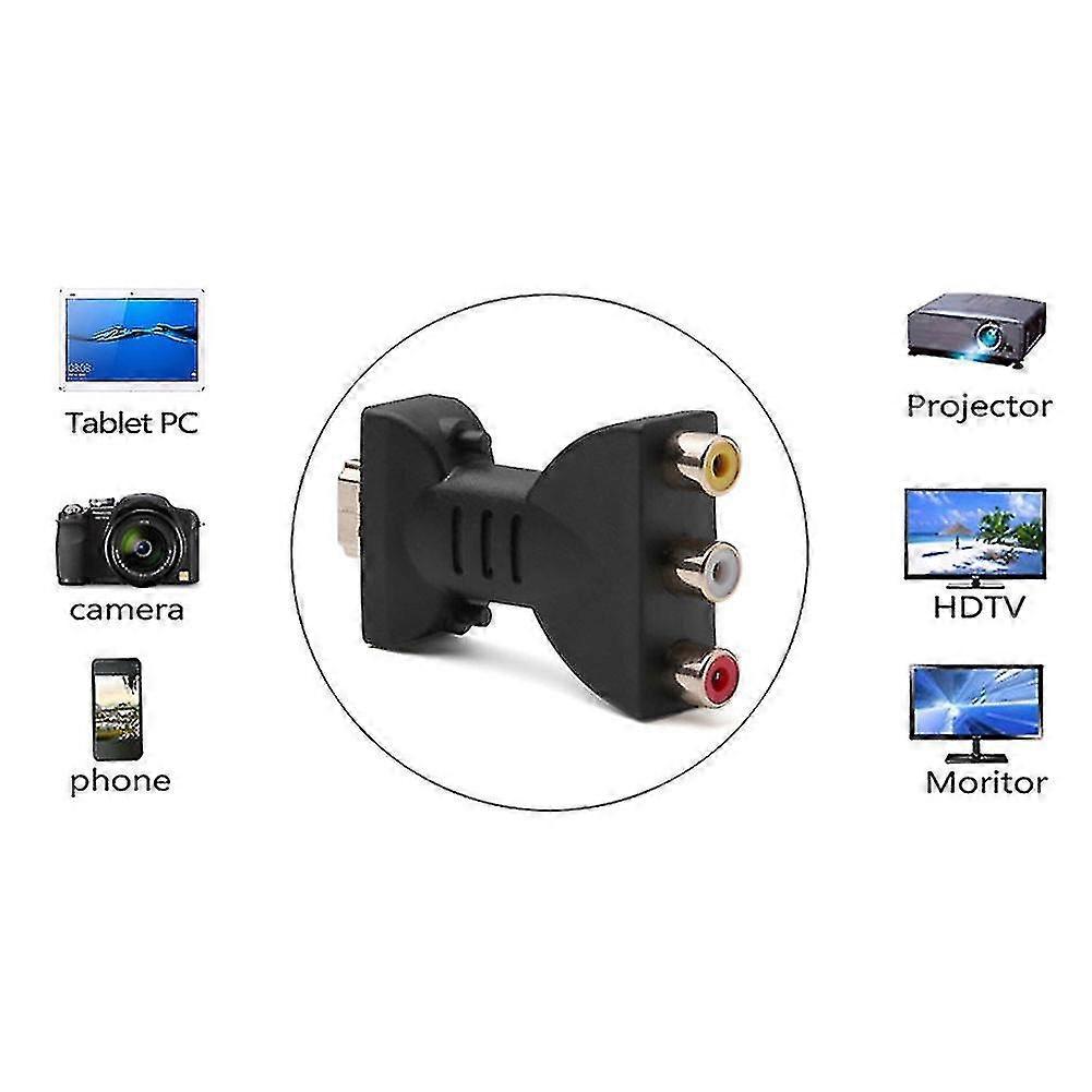 For TV PC HDMI Male To 3 RCA Female Composite AV Video Audio Adapter Converter E - Foto 8