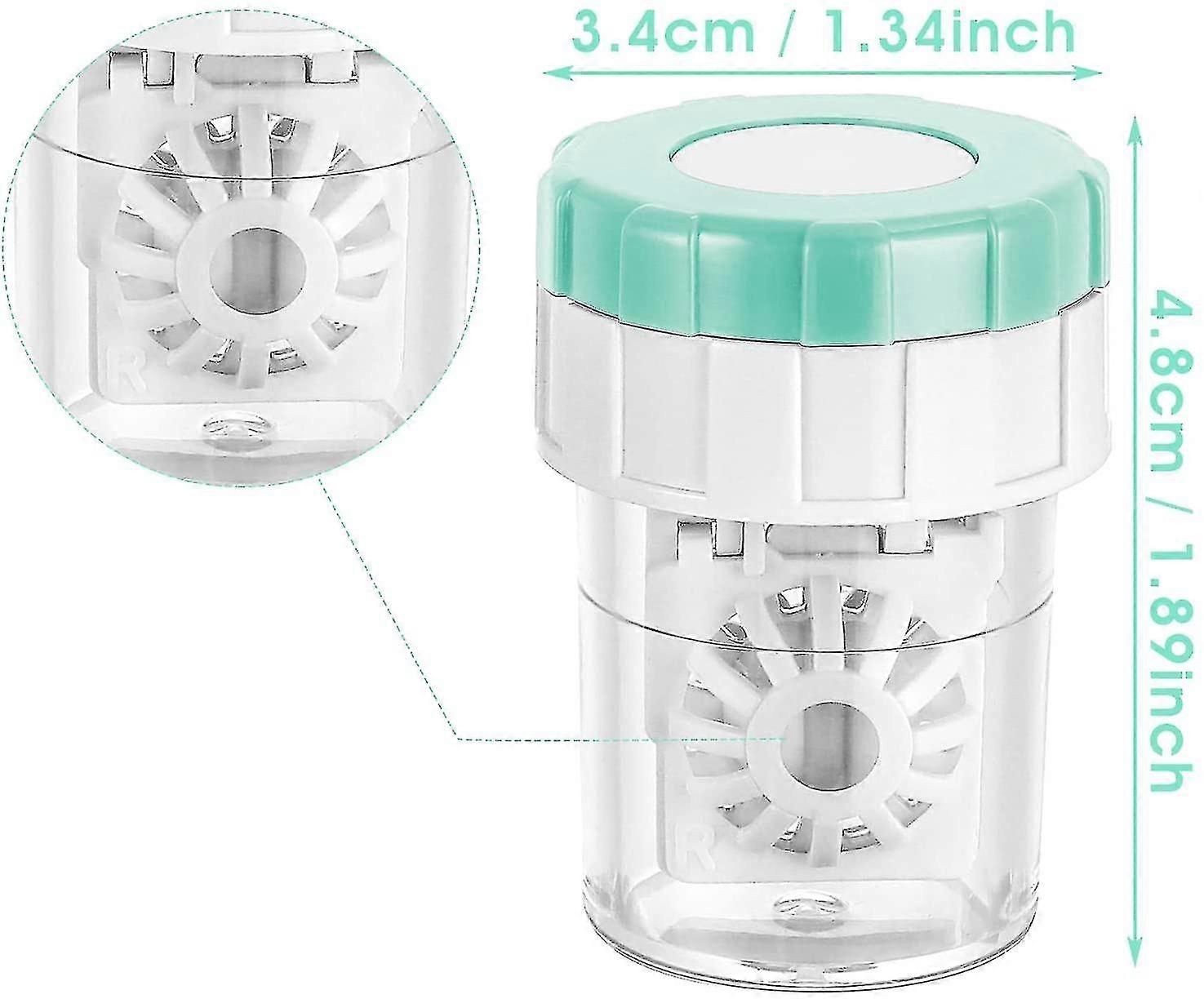 5 Pcs Manually Contact Lens Washer Lens Case Portable Rotation Contact Lens Cleaning Container