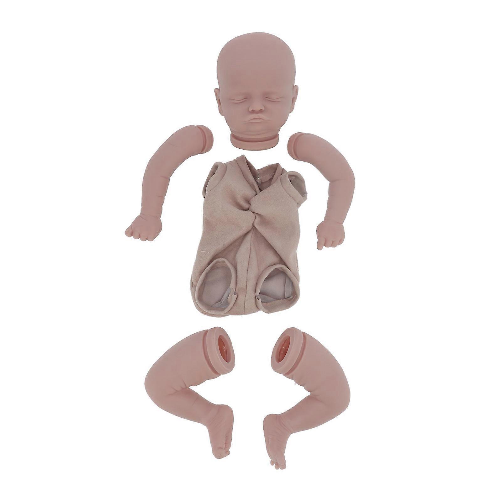 20 Inches Unpainted Blank Doll Kit Infant Baby Soft Limbs Doll Parts DIY Accessory Set