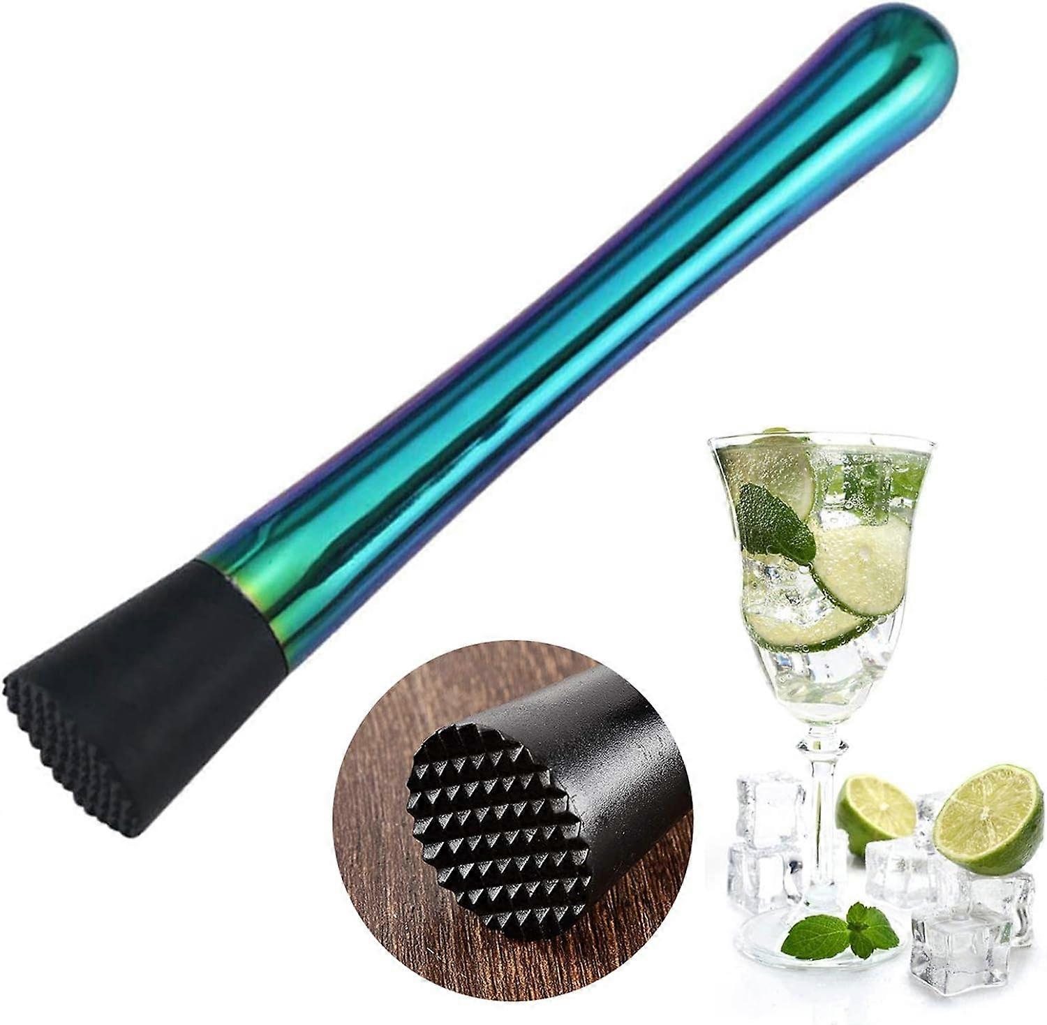 Cocktail Muddler Mixing Hammer With Durable And Safe Grooved Plastic Head