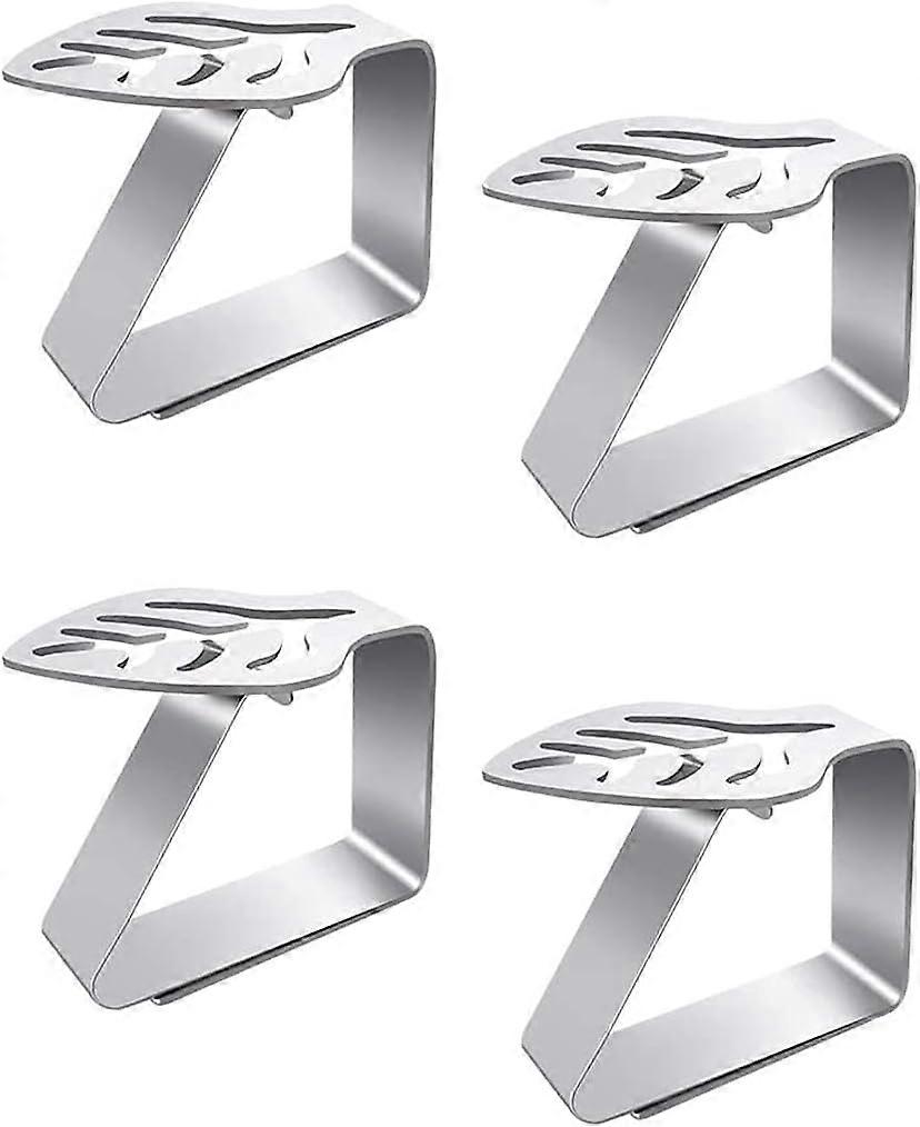 Tablecloth Clips,4 PCS Leaf Shape Outdoor Tablecloth Clips Stainless Steel