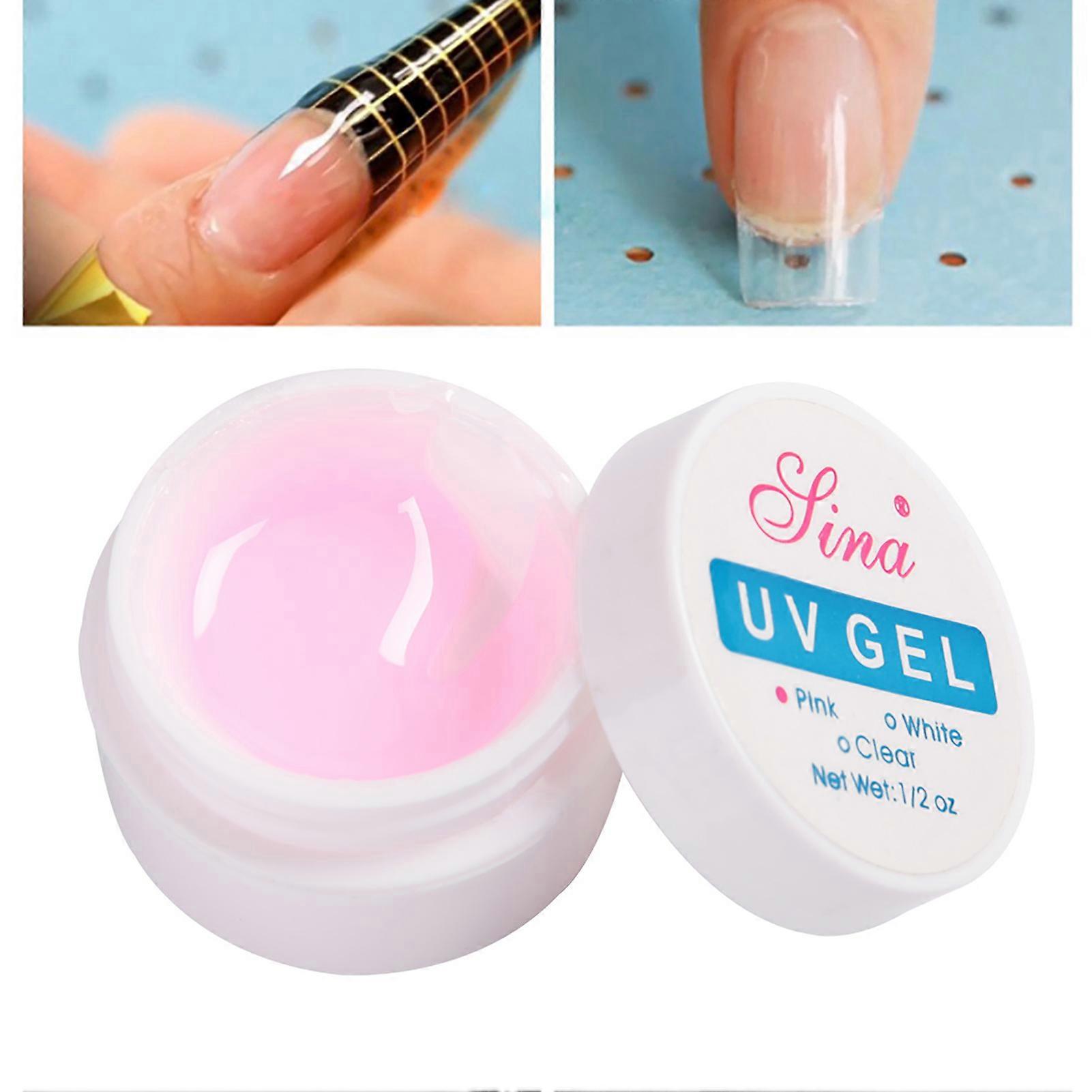 Fast Dry Crystal Nail Extension Glue Manicure UV Gel Builder Nail Glue Pink