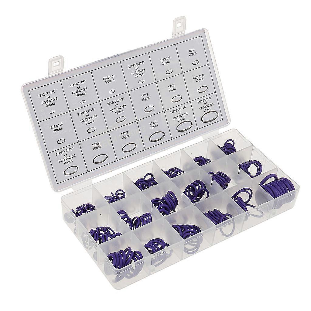 270 pièces voiture climatisation système a/c hnbr joint torique assortiment kit violet