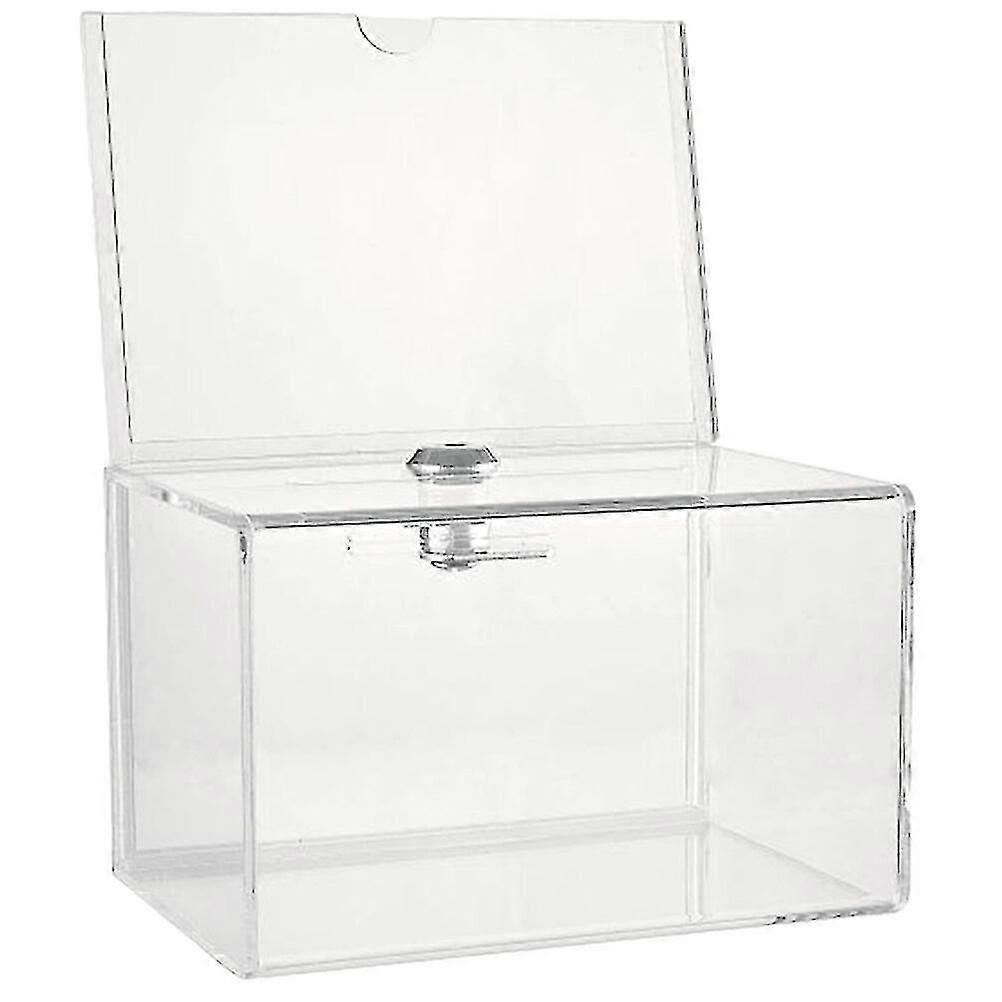 Clear Acrylic Box Multi-functional Ballot Box Suggestion Solicitation Box Voting Holder With Lock