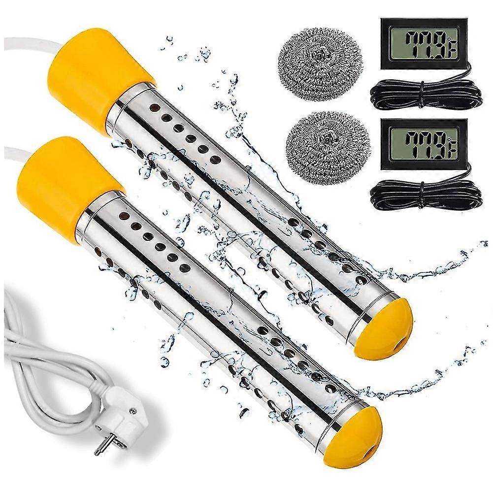 2 Pcs Pool Immersion Water Heater 5 Gallons In Minutes 2500w Pool Heater For Above Ground Bucket He