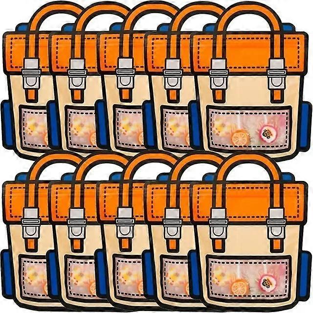 10/20pcs מתנות יצירתיות שקיות אריזה קריקטורה תיק בית ספר צורה חטיף ממתקים שקיות נעילה עצמית לילדים יום הולדת מסיבת תפאורה מתנות