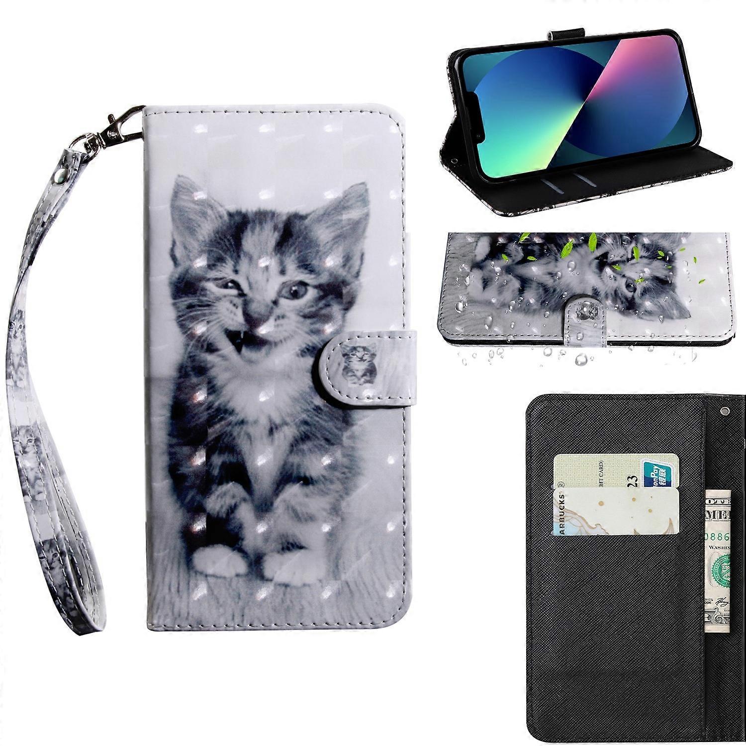 For iPhone 14 Plus 3D Painting Pattern Coloured Drawing Leather Phone Case