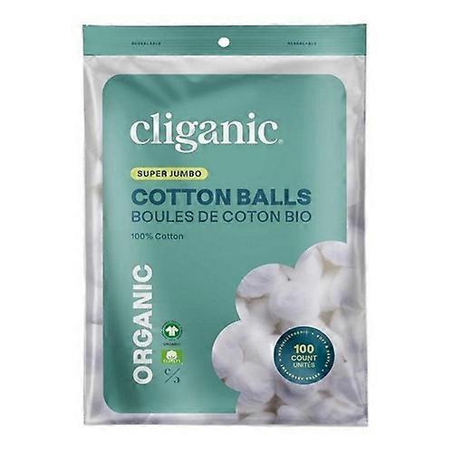 Cliganic Organic Super Jumbo Cotton Balls ,100 Count