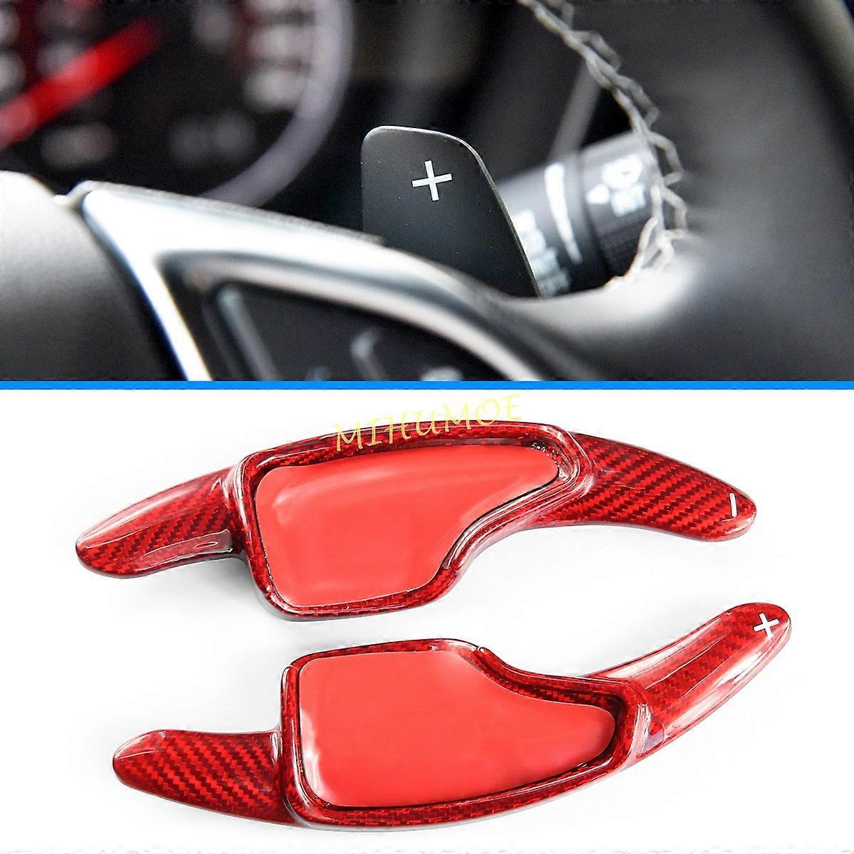 Real Carbon Fiber Steering Wheel Paddle Shifter Extension For Chevrolet Camaro 2016 2017 2018 2019 2020 2021 2022 Red