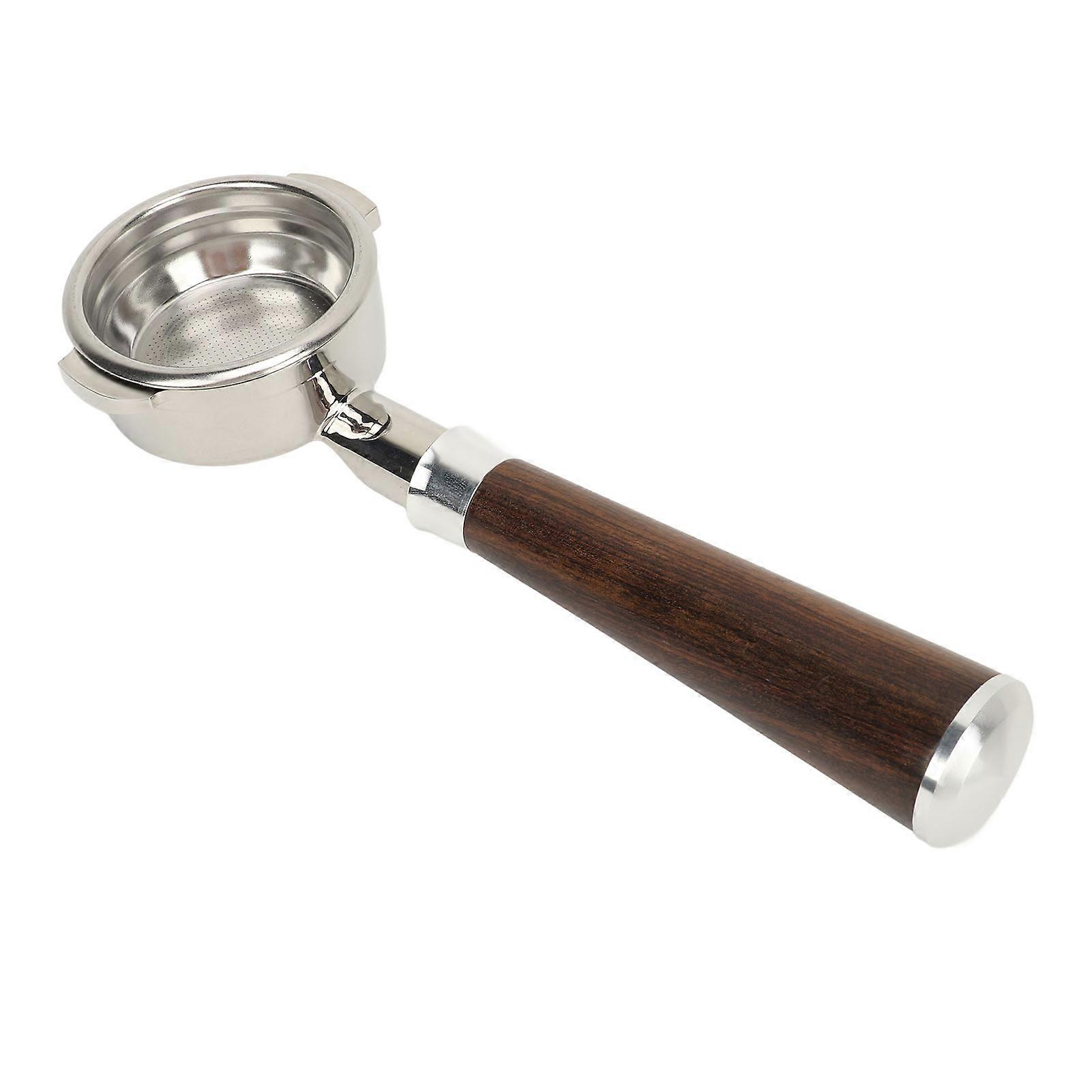 58mm Bottomless Portafilter for E61 Espresso Machines Stainless Steel with Wood Handle