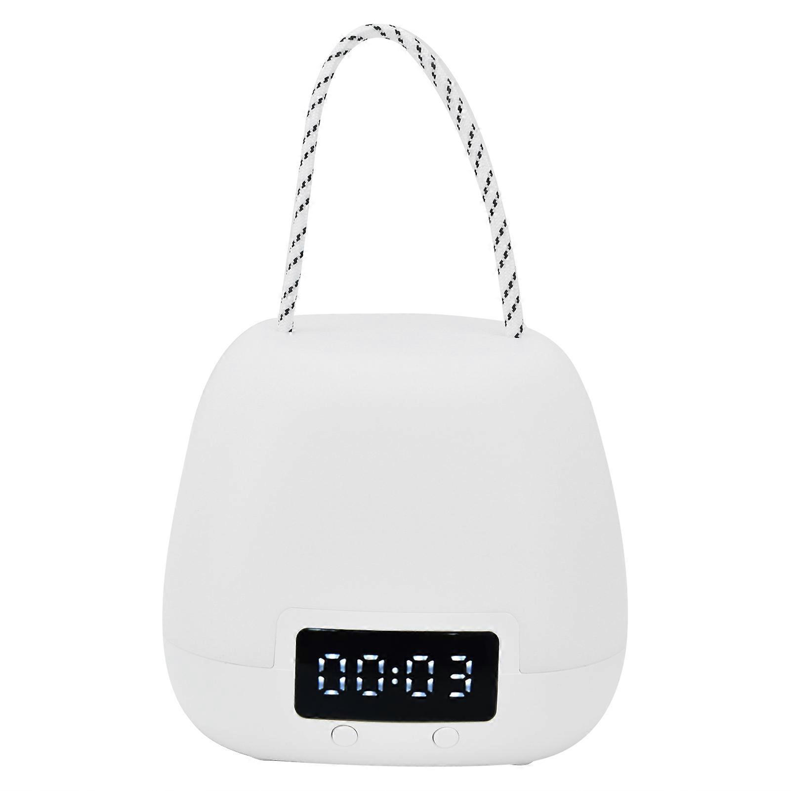 LED Portable Bedside Table Lamp with Adjustable Brightness Remote Control Clock and USB Charging