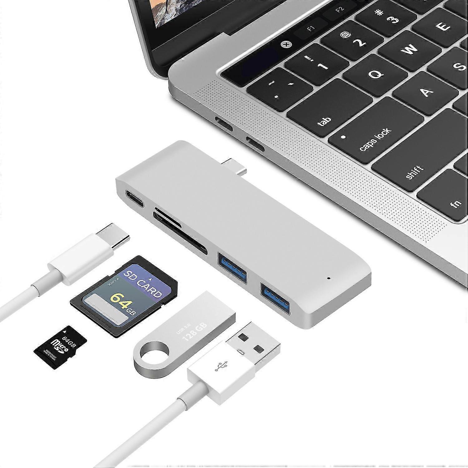 Usb C Hub Adapter For Macbook Pro/air 2020 2019 2018, 5/6 In 1,type-c Docking Station Card Reader