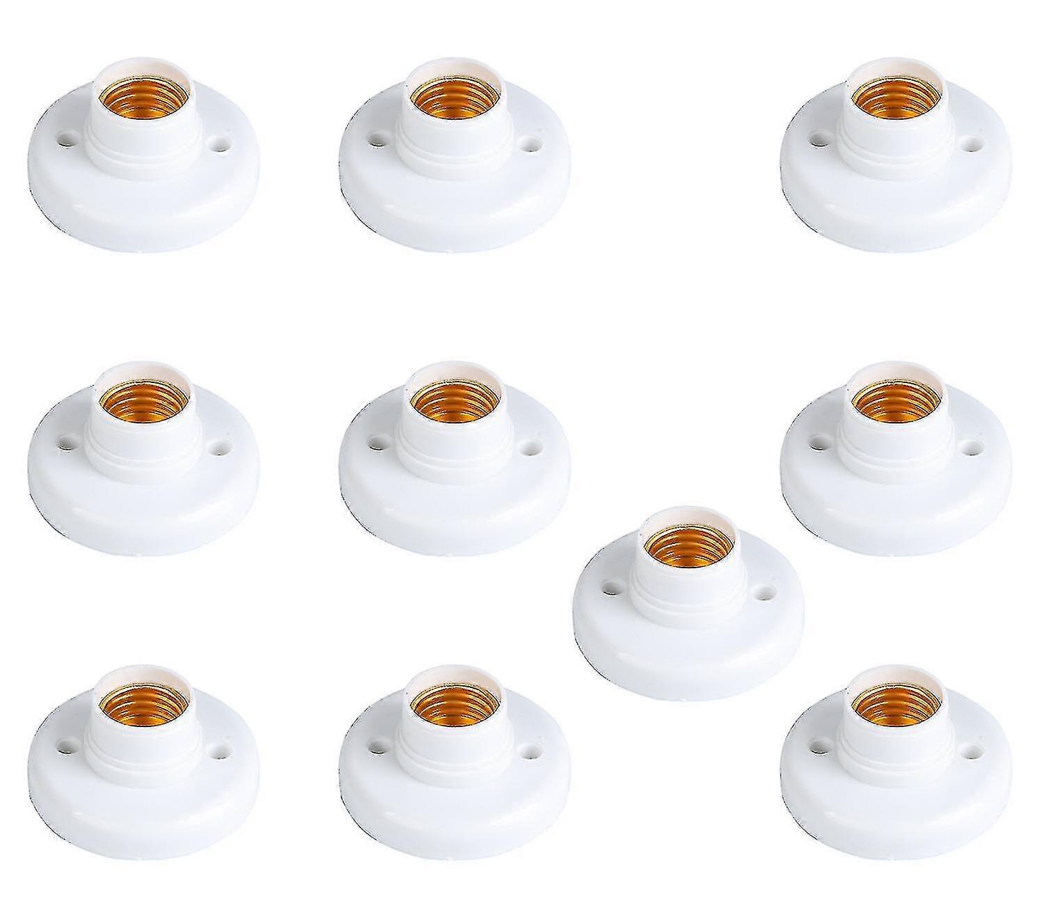 Wall Mount E27 Round Thread Lamp Holder Conversion Adapter 10pieces