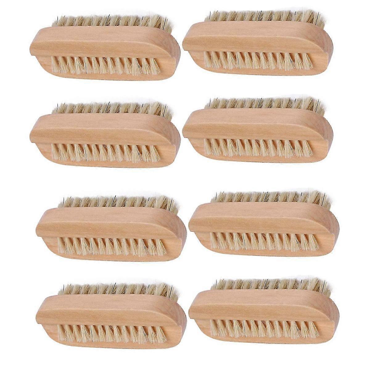 8 Pack Wooden Bristles Clean Nail Brush Wooden For Manicure Pedicure Women