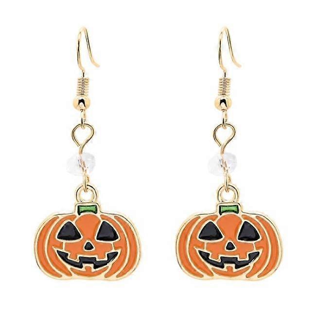 Halloween earrings with a pumpkin Yellow