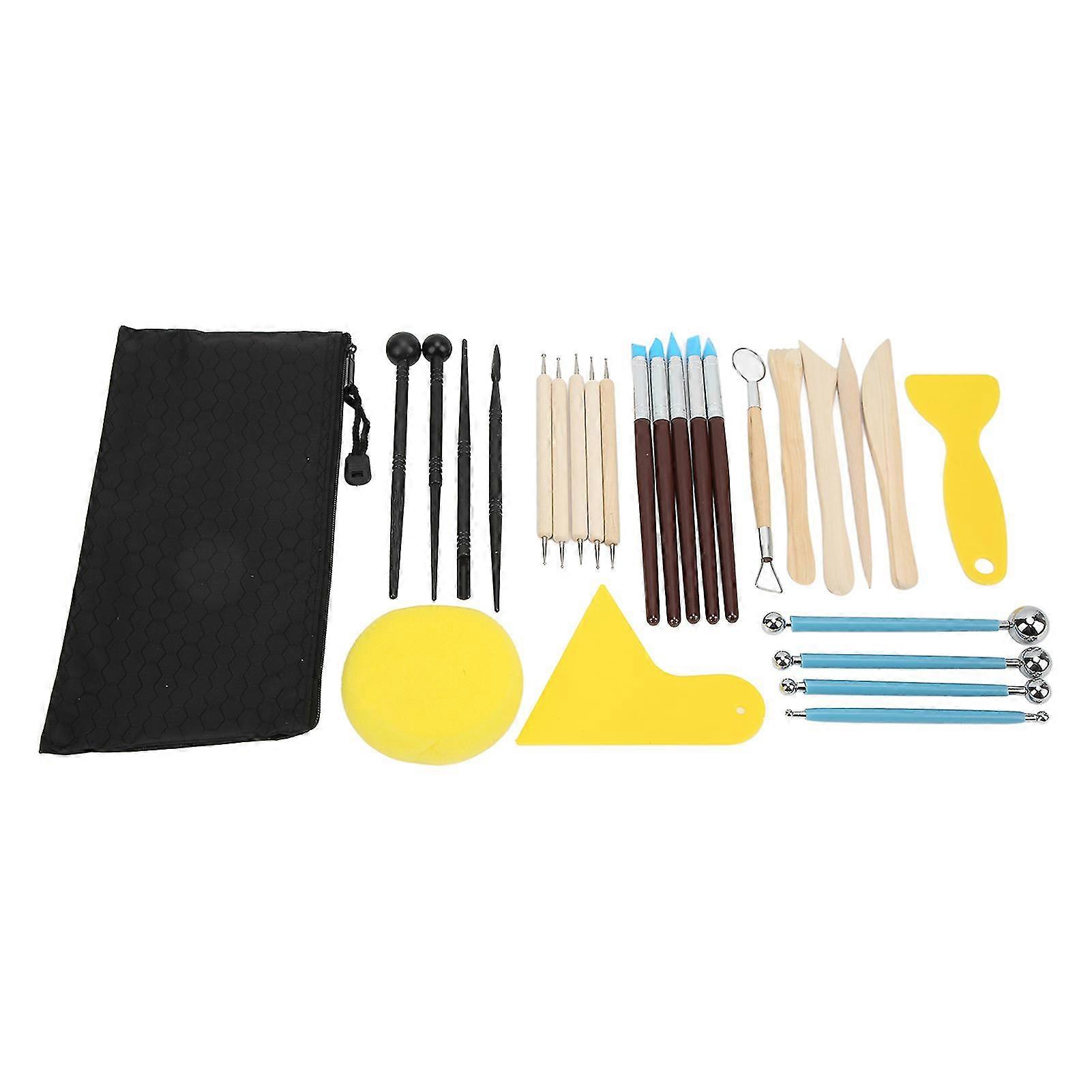 27 Pcs DIY Pottery Clay Crafts Tool Set - Multipurpose Polishing and Engraving Tools for Modeling and Sculpting