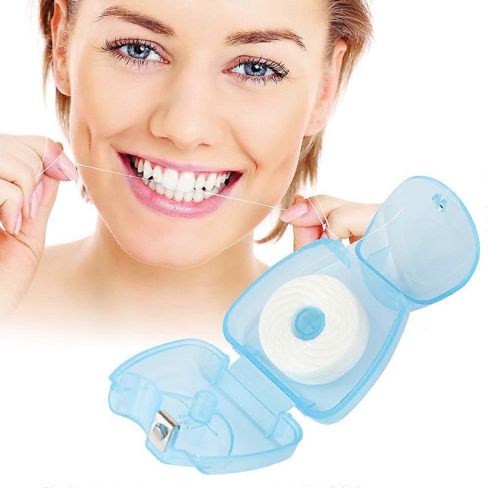 Portable 50m Micro Wax Mint Dental Floss Interdental Brush
