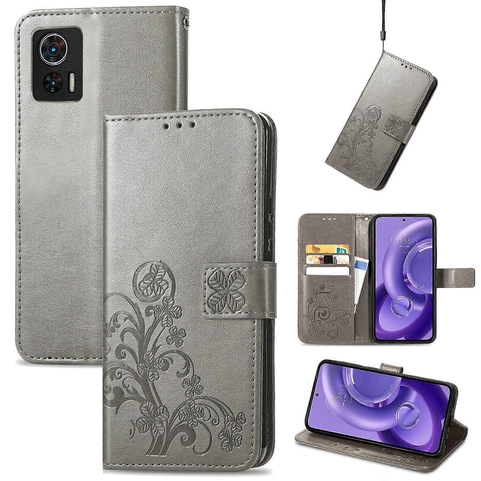 Four-leaf Clasp Leather Case For Motorola Edge 30 Neo