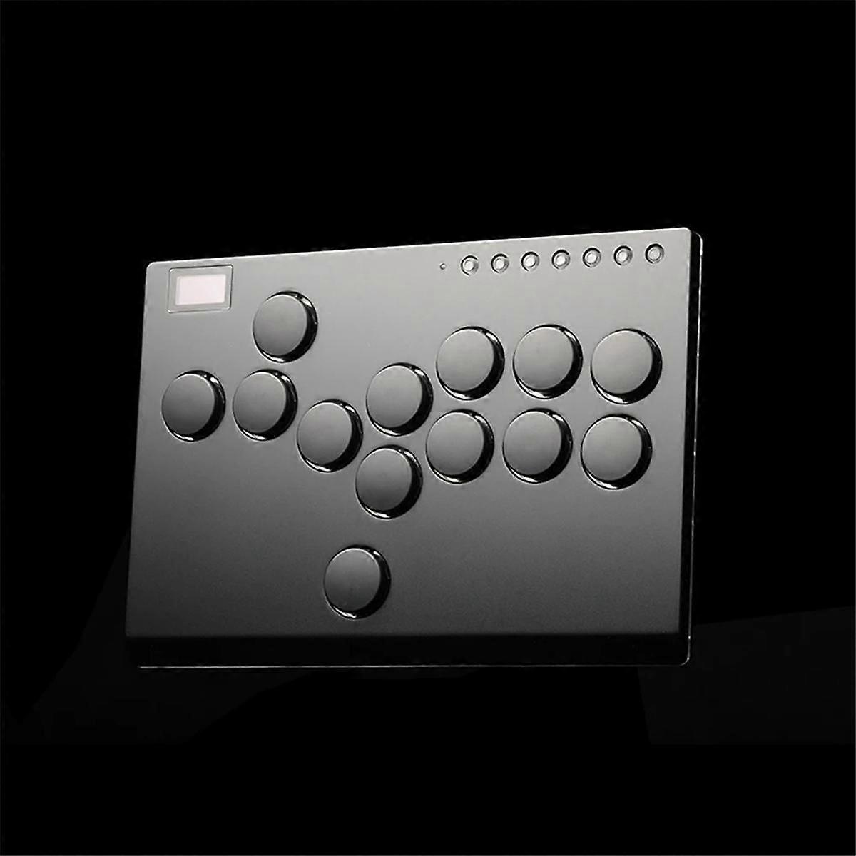 13 Tasten Arcade Stick All-Button Controller Joystick Controller mit benutzerdefinierten RGB-Turbo-Funktionen Unterstützt SOCD Grau