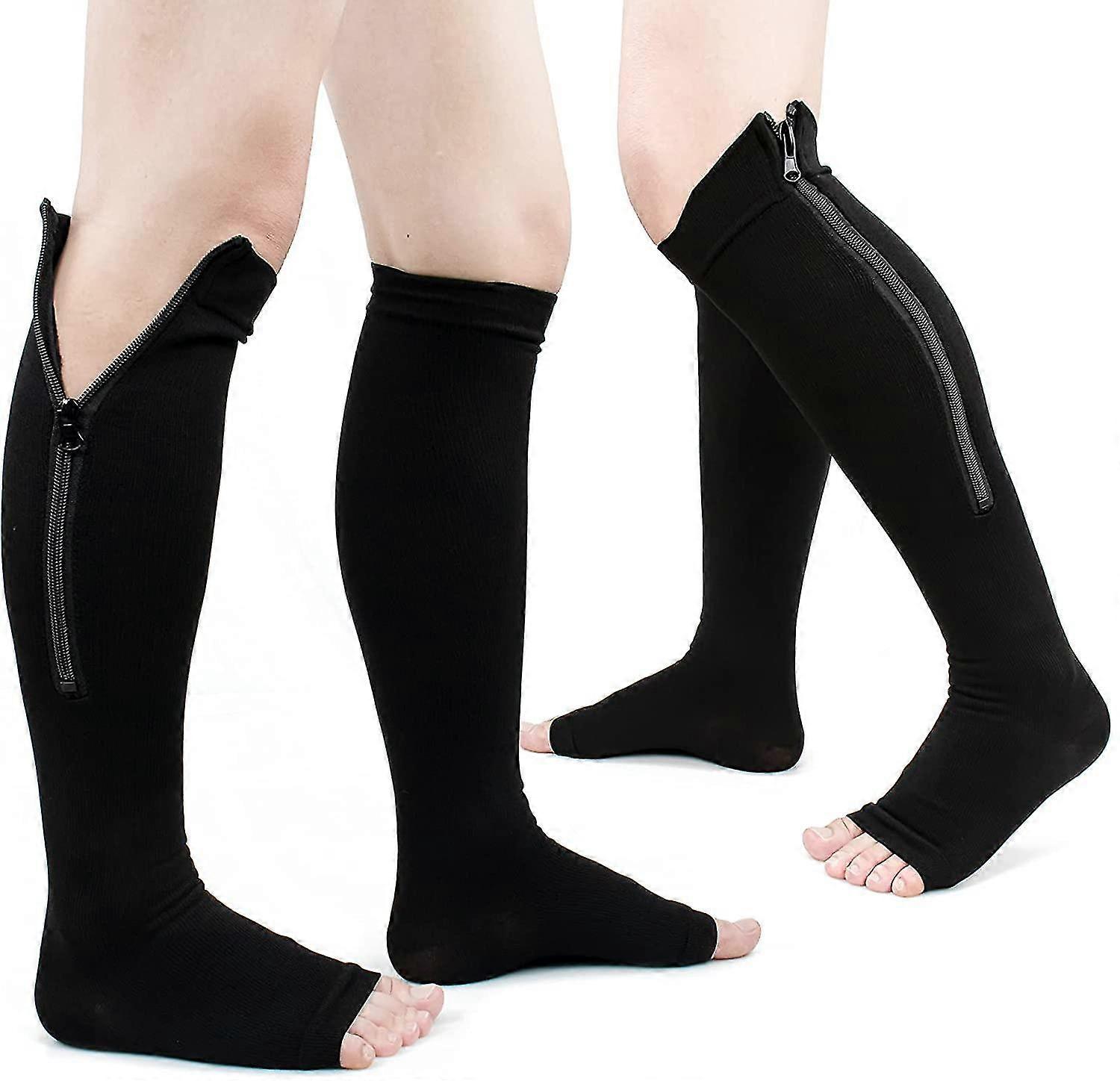 Zipper Compression Socks Open Toe Compression Stocking