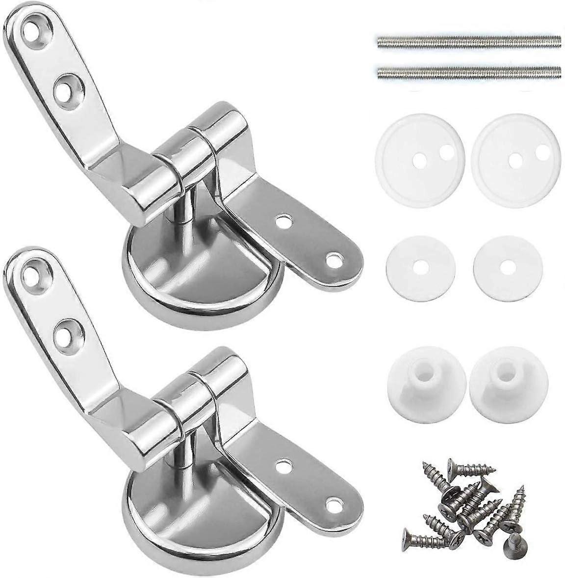 Toilet Seat Hinge Clips, Set of 2 Replacement Toilet Seat Hinges with Zinc Alloy Fixings
