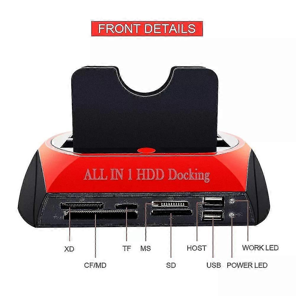 All In 1 Hdd Doc Stat Usb 2.0 To 2.5" 3.5" Ide Sata Esata External Hd Box Disk Drive Enclosure