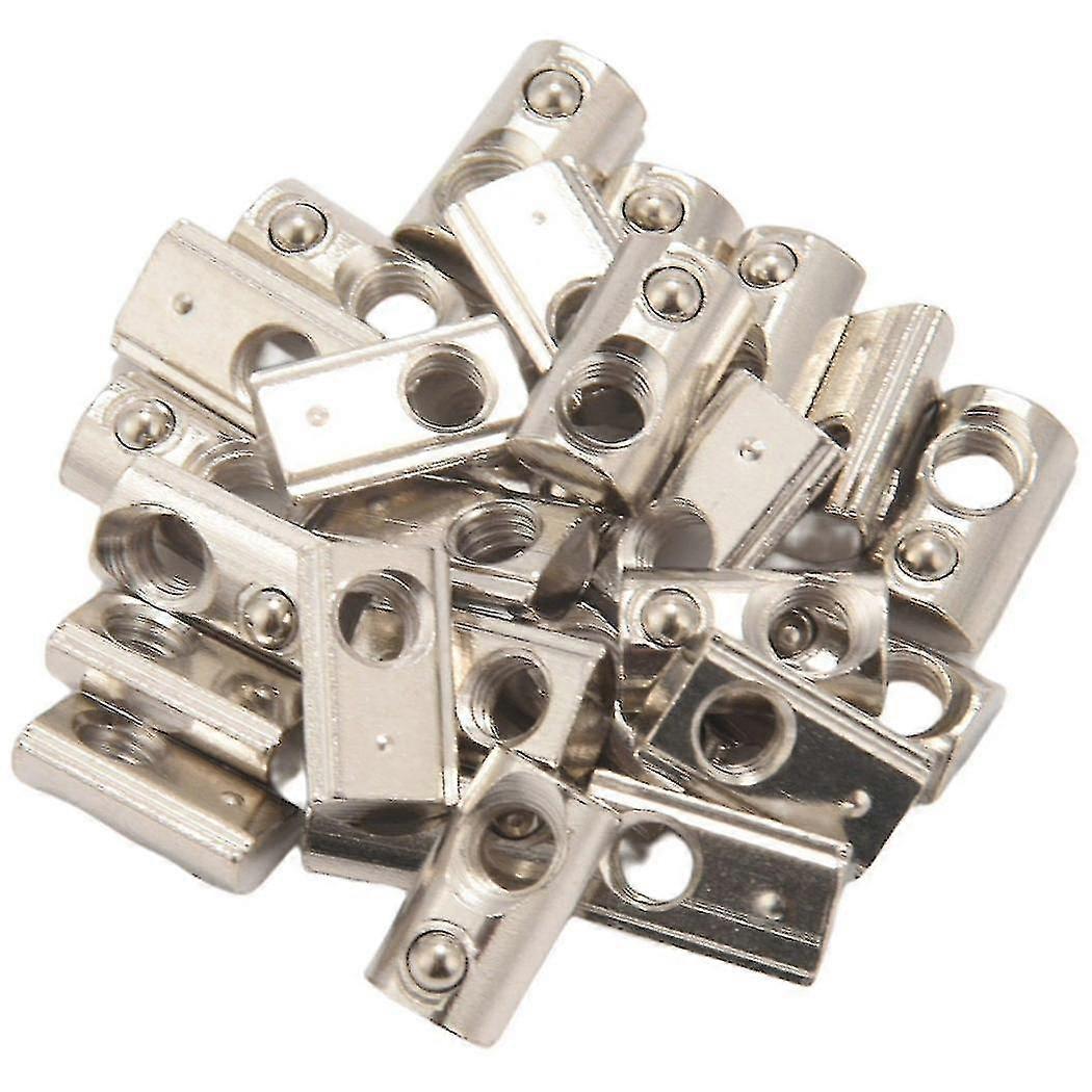25 Pack 2020 Series M5 T Slot Nuts Roll-in Spring Ball Loaded Elastic Nuts For 2020 Series Aluminum