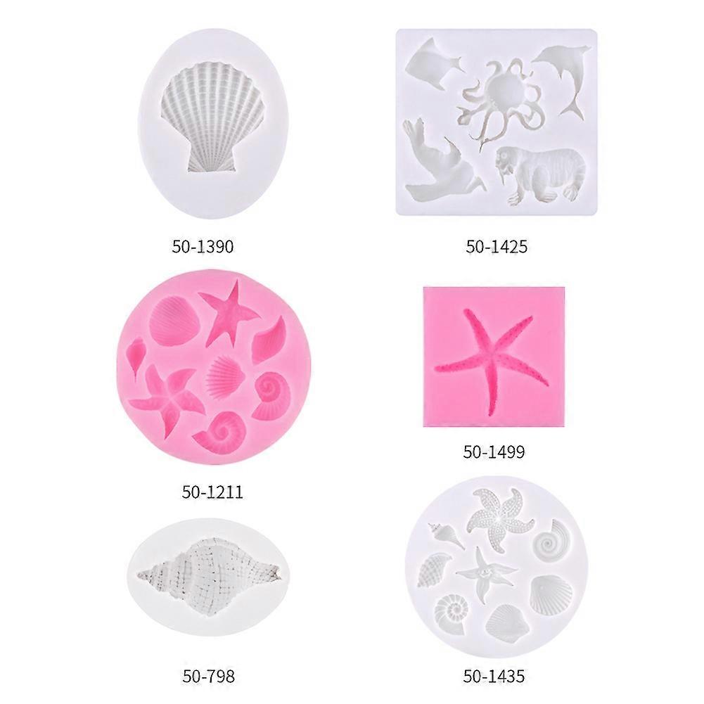 Zeedier schelp seastar schelp vorm chocolade mal - 6st/set