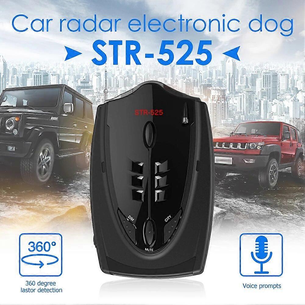 12V STR-525 Auto Radar Detector English Russian Thai Voice Auto Vehicle Speed Alert Warning X K CT La Anti Radar Car Detector