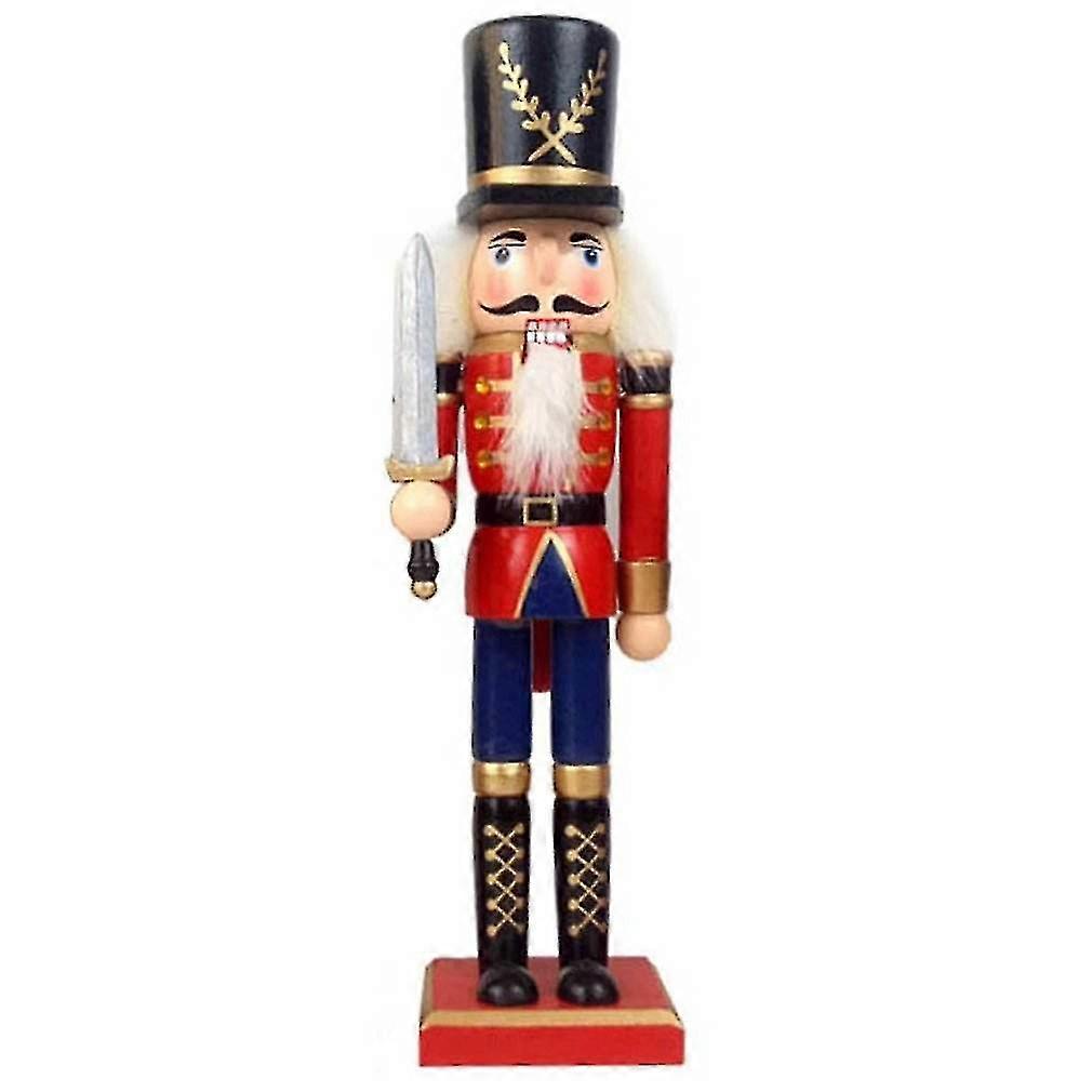30cm Large Nutcracker Soldiers Music Box Wooden Nutcracker Figurines Nutcracker Soldiers Puppet Christmas Decor