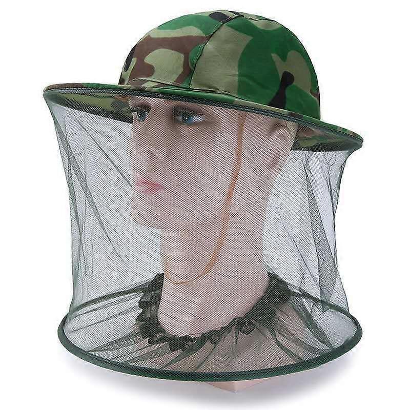 Green Outdoor Mosquito Bug Insect Bee Face Protector Hat Cap