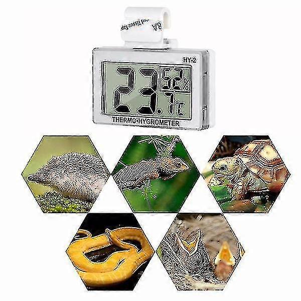 Lcd Electronic With Hook Digital Hygrometer Humidity Meter Pet Supply Thermometer1pcswhite