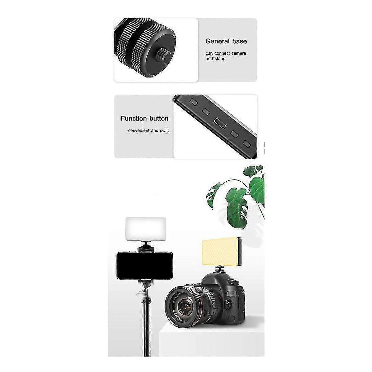 2500k-9000k Led Rgb Camera Light Color Output Video Light Kit Dimmable Panel Light Rechargeable Led Light Black