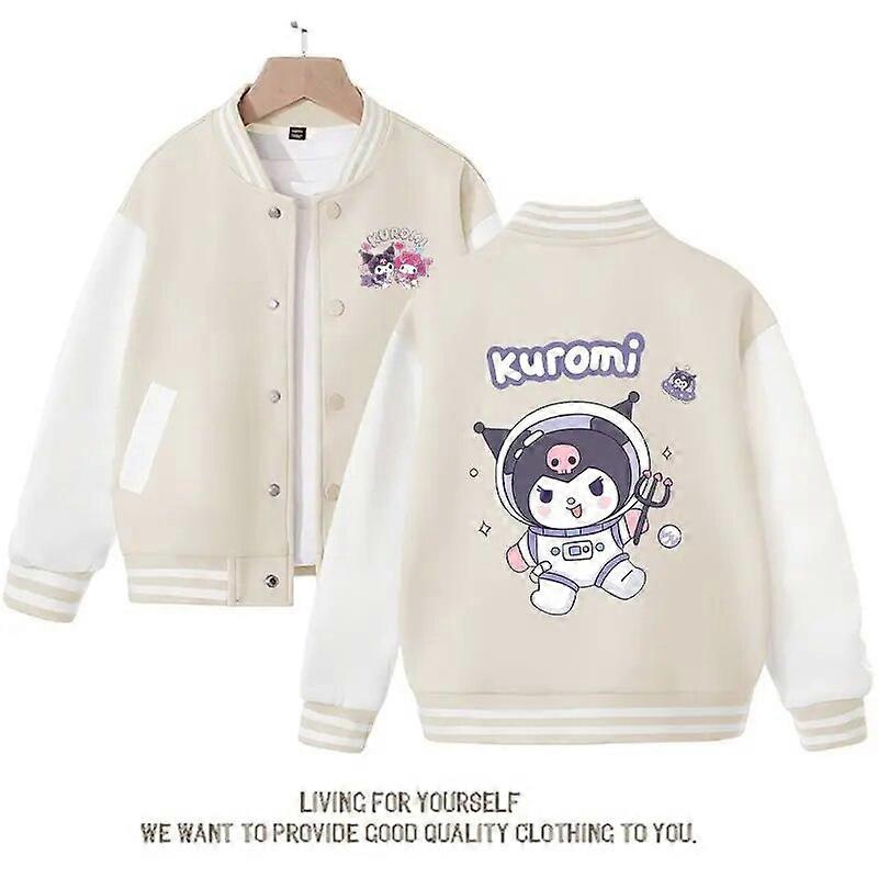 Sanrio Kawaii אנימה Kuromi אסטרונאוט חמוד קריקטורה חדש ילדים רופפים ספורט בייסבול מדים אביב סתיו בנות מעיל יום הולדת מתנה