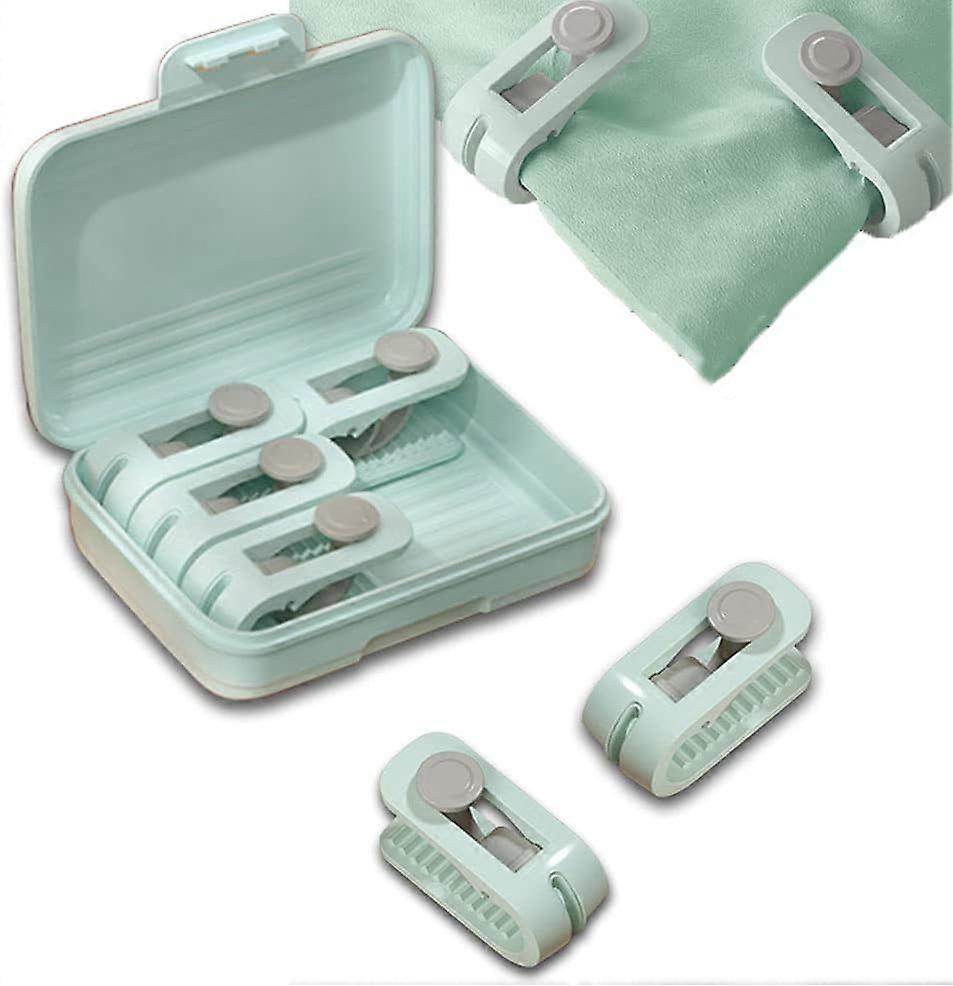 Pieces Duvet Cover Clips Non-Slip Needle-Free Fixed Clips Fixing Clip with Storage Box Multi-Function Anti-Slip Clips Bed Sheets (Green)