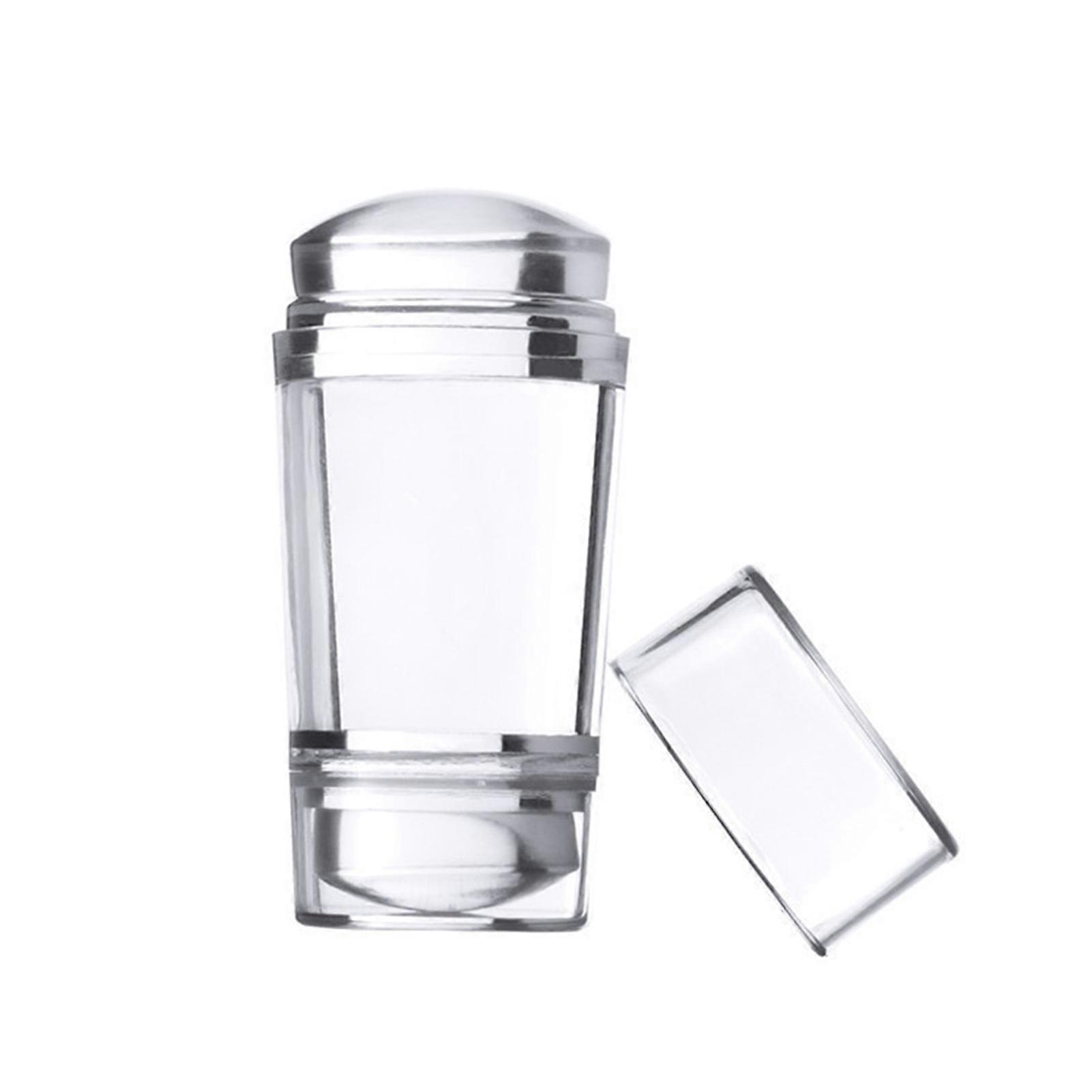 Double Head Nail Stamper Non-Deformed with Scraper Silicone Seal Nail Stamping Printing Tips Tool for Manicure QinHai