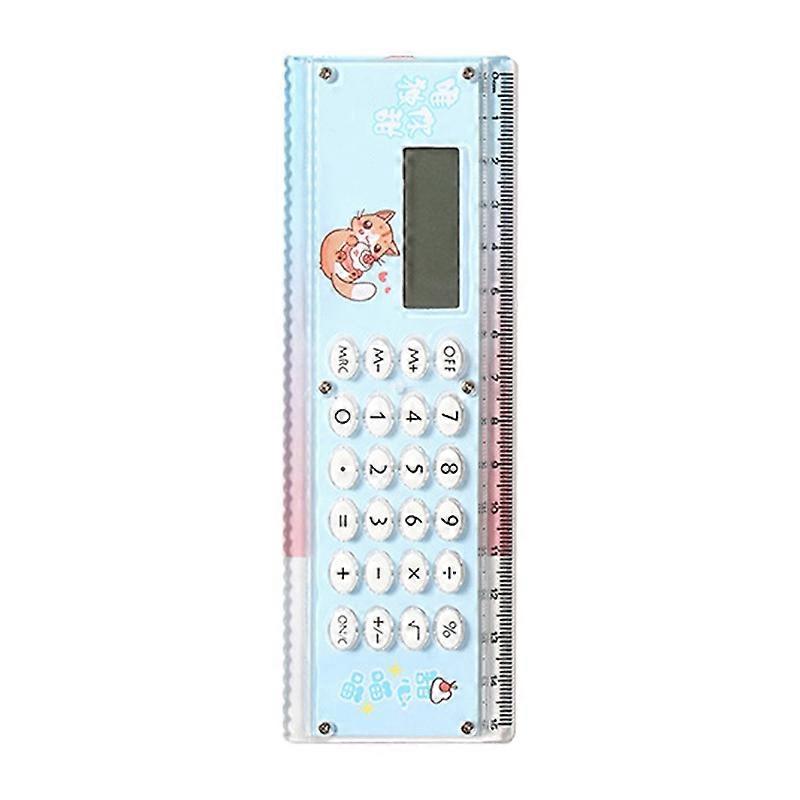 Ruler Calculator Multifunctional Large Display Screen Stationery 8 Digits Handheld Calculator for School Qinhai
