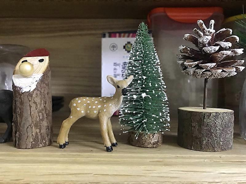 12 PCS Miniature Christmas Tree Artificial Snow Frost Trees Pine Trees Sisal