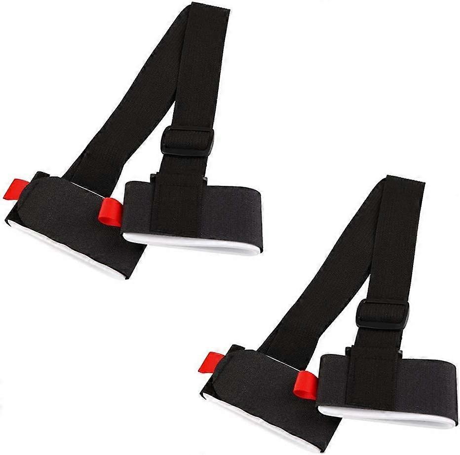 2 Packs Adjustable Ski and Pole Carrier Strap Shoulder Carrier Lash Handle Belt with Cushioned Faste