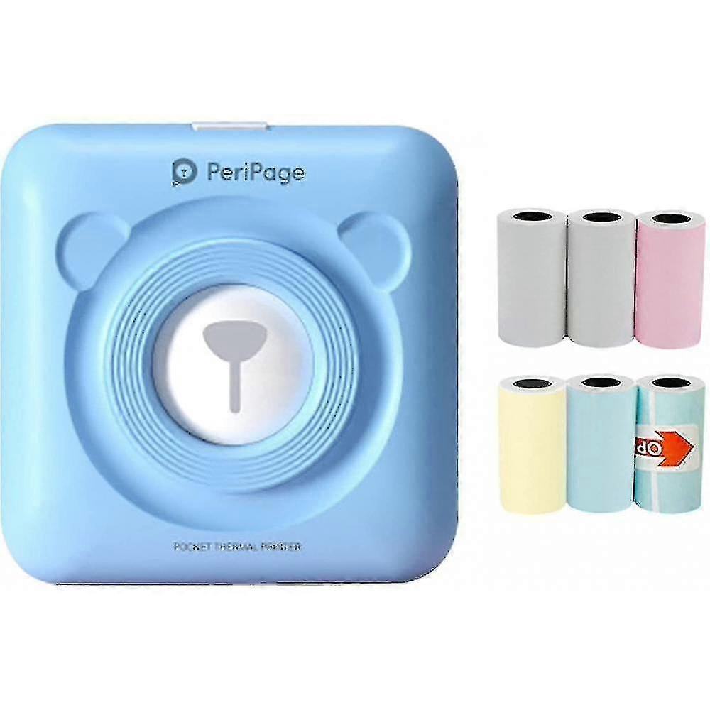 Blue Portable Smart Photo Printer For Ios & Android Phone